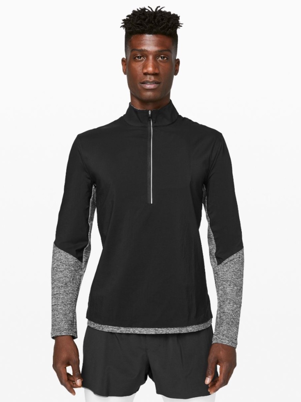 Lululemon Men's Surge Warm Shield 1/2 Zip | Heathered Grey Black | Size Medium